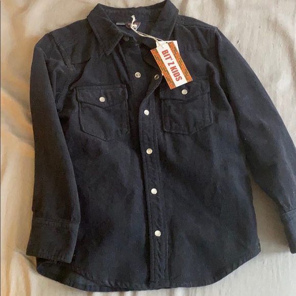 BITZ KIDS, Long sleeve black cord button down, 5-6 - Picture 4 of 4